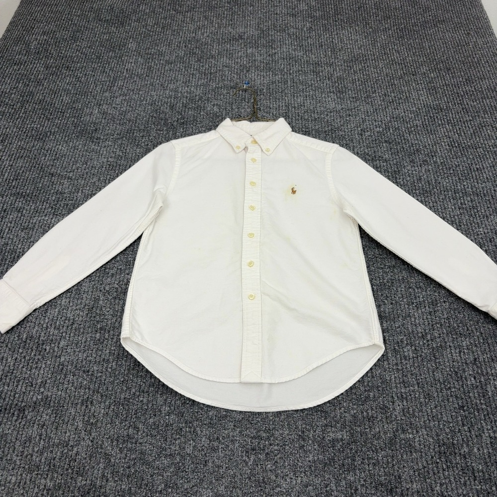 Polo Ralph Lauren Shirt Boys S White Cotton Long Sleeve Button Down Preppy
